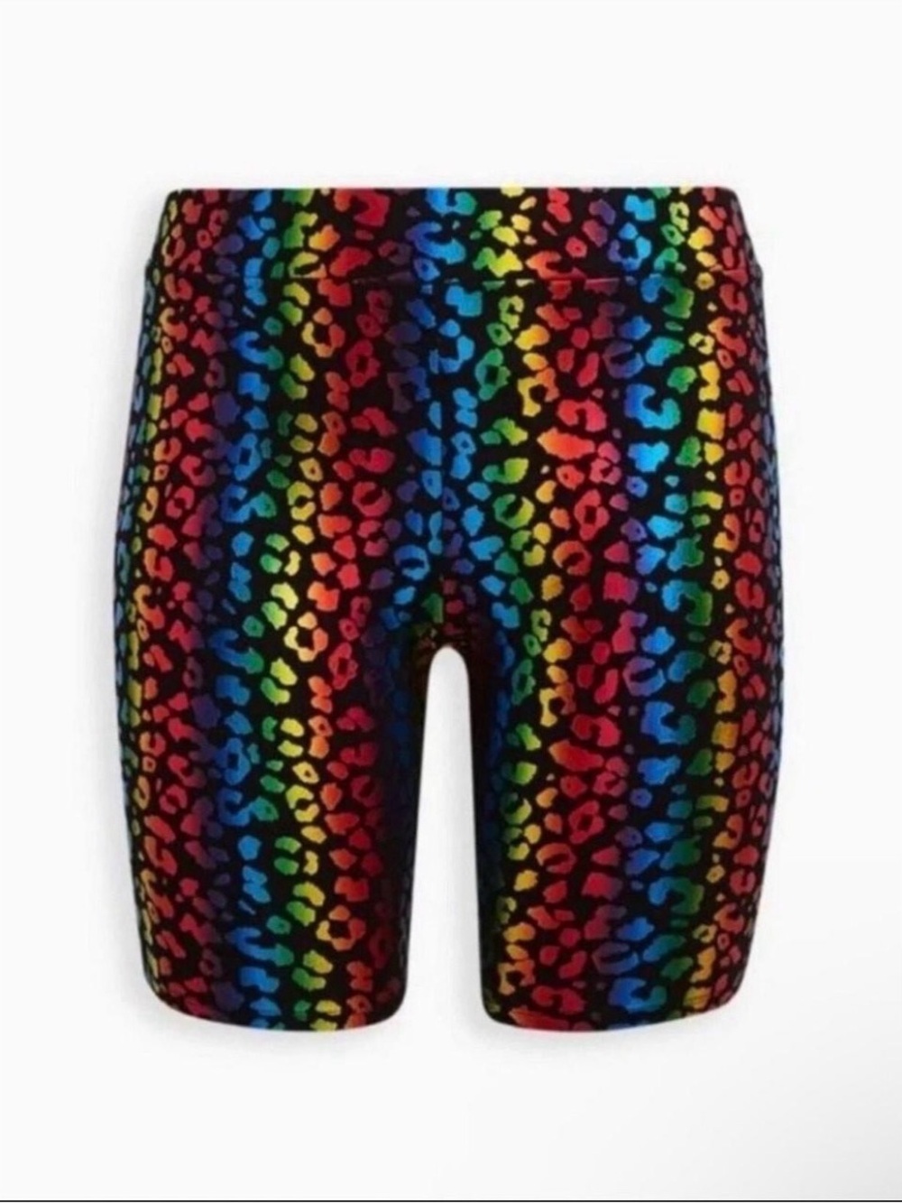 Torrid metallic Rainbow Leopard Print Biker Shorts